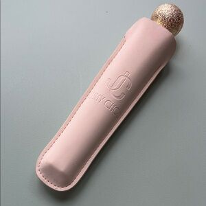 Jimmy Choo Coral Kiss 004 Pink Sheath Holder w/Gold Glitter Globe Accent